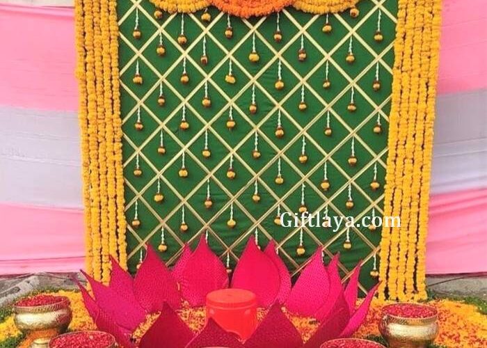 Banana tree decoration for pooja