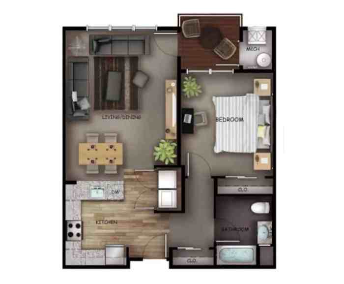 House 800 bedroom feet square plan floor single modern sq ft