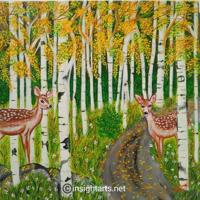 Bark birch deer painting crafts buck painted choose board ideas oak frame hand pallet wood birches