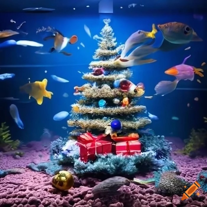 Aquarium christmas tree decoration