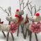 Birch tree deer decoration