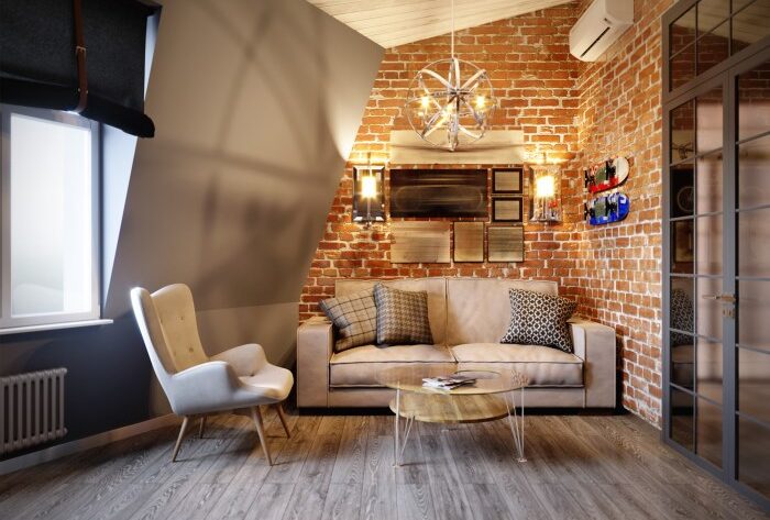 Brick house interior design