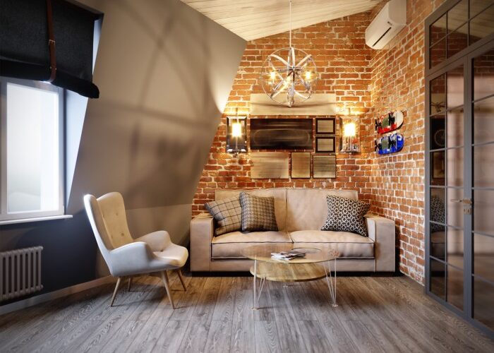 Brick house interior design