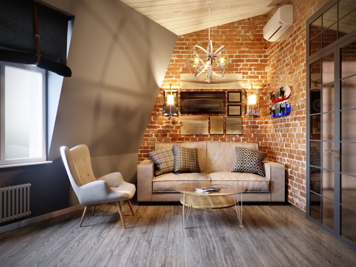 Brick house interior design